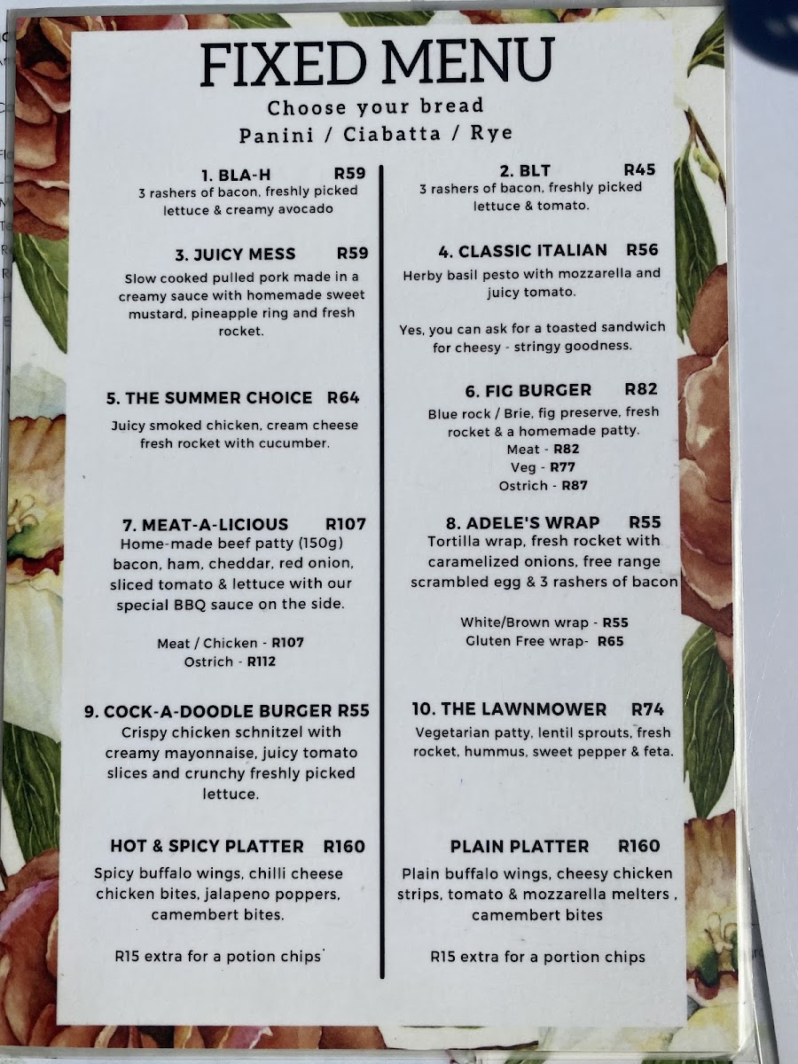 Bread & Brew menu board