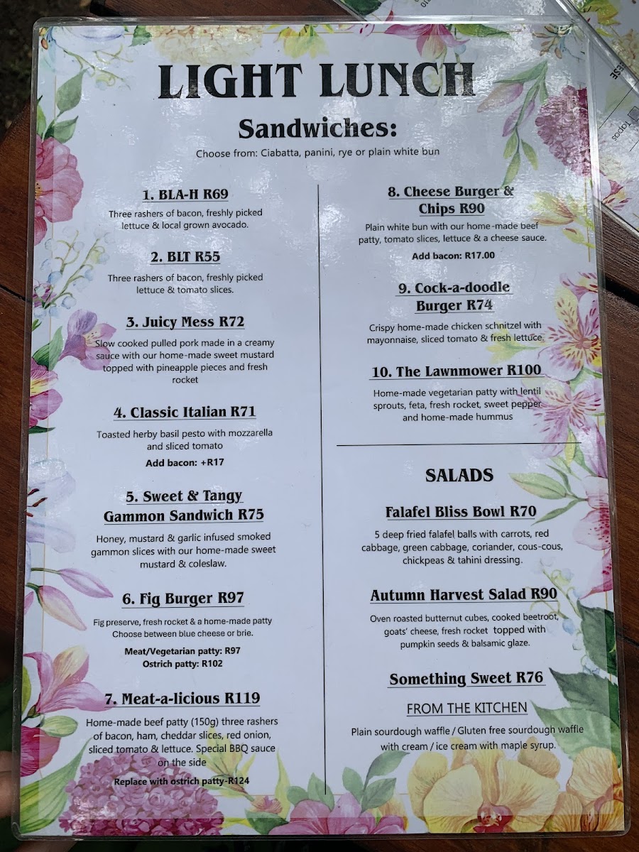 Bread & Brew menu board