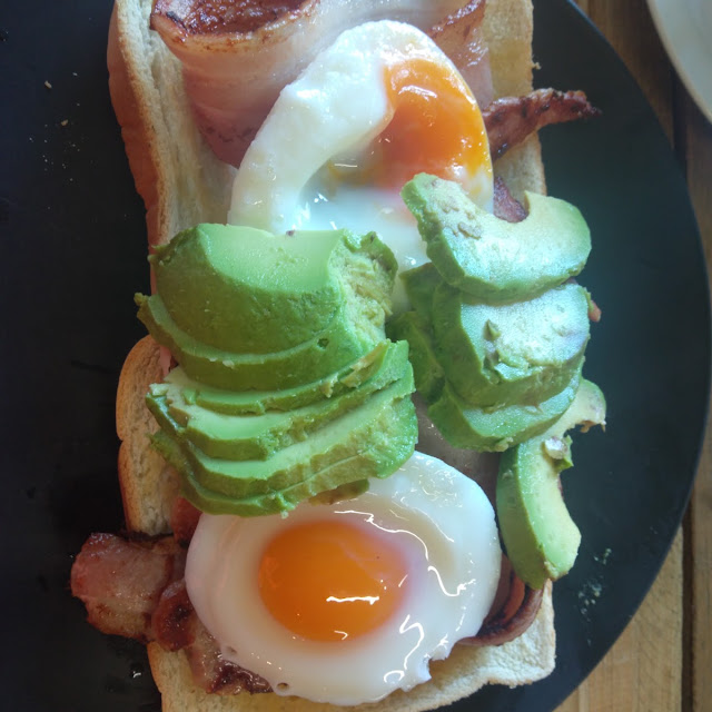 Poached Eggs and Bacon with Avocado
