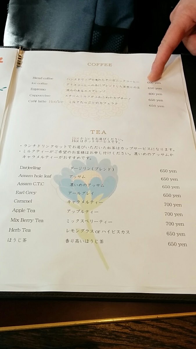 Café Rose & M menu board