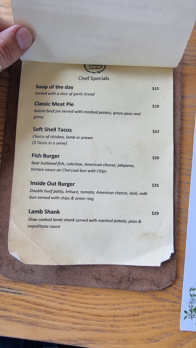 The Valley Junction Caddens menu board