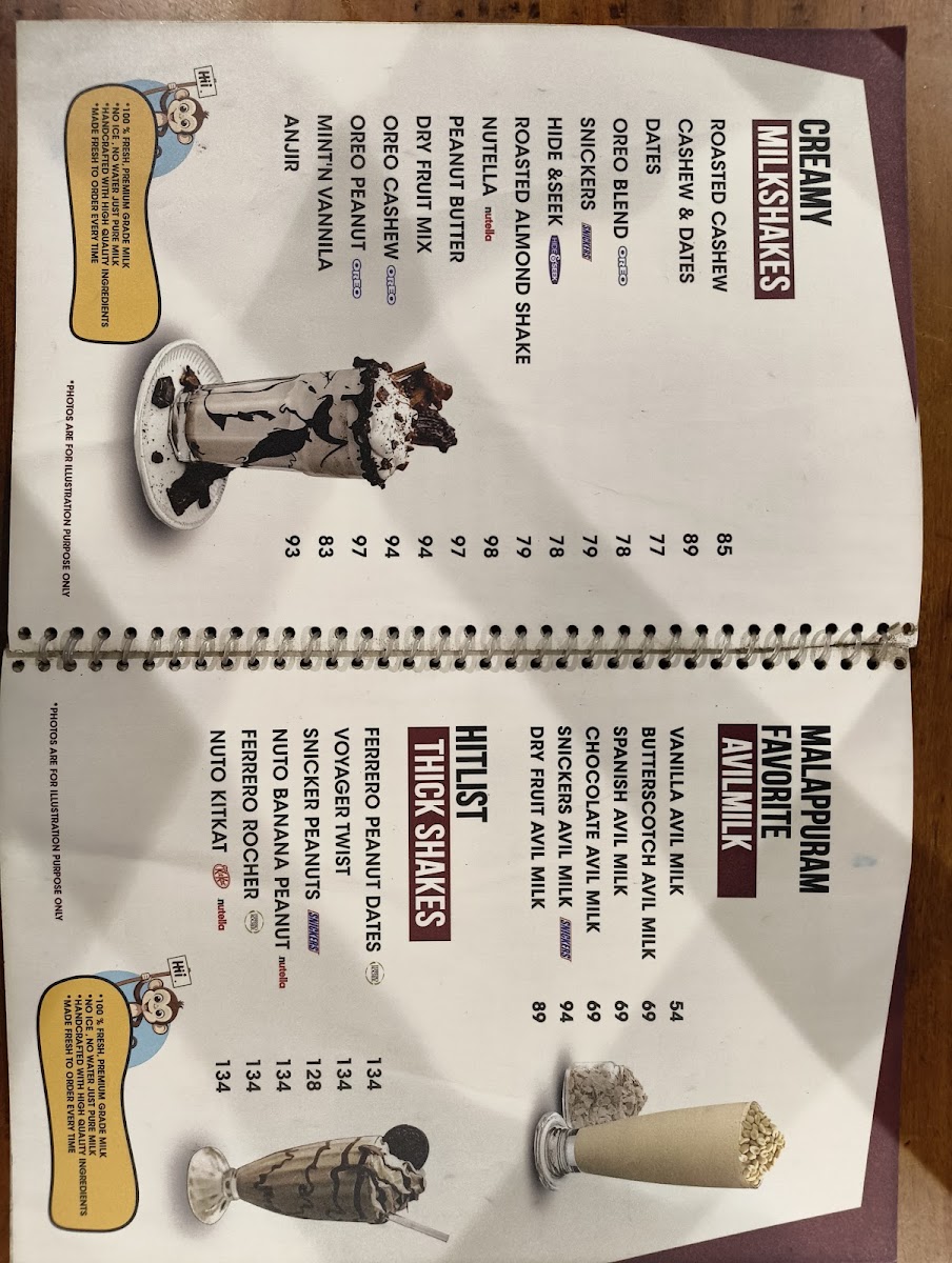 Olive Street Food Cafe - Kasaragod menu board