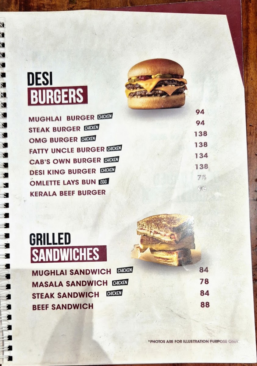 Olive Street Food Cafe - Kasaragod menu board