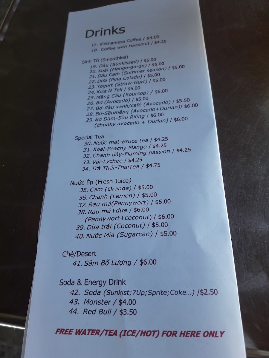 i4 Coffee Restaurant menu board