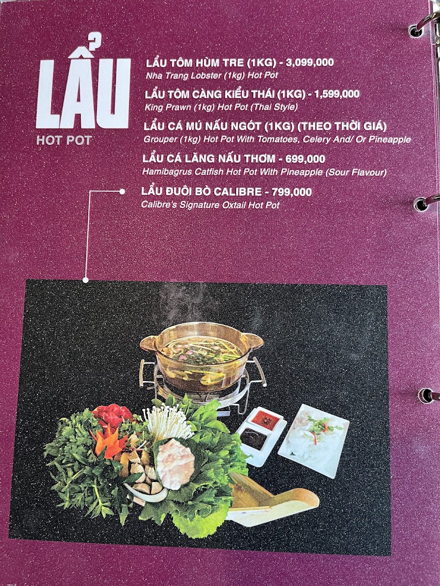 Calibre Lounge menu board