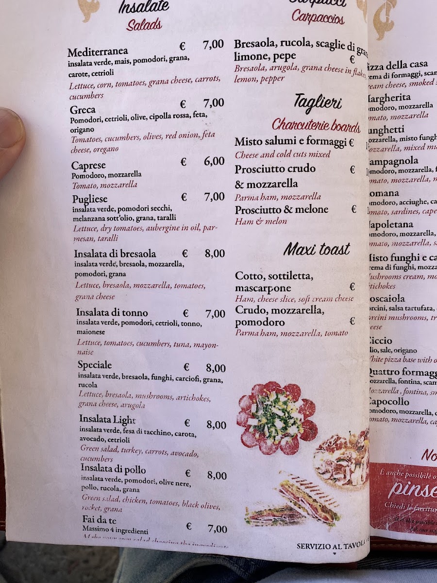 Barucchelli menu board