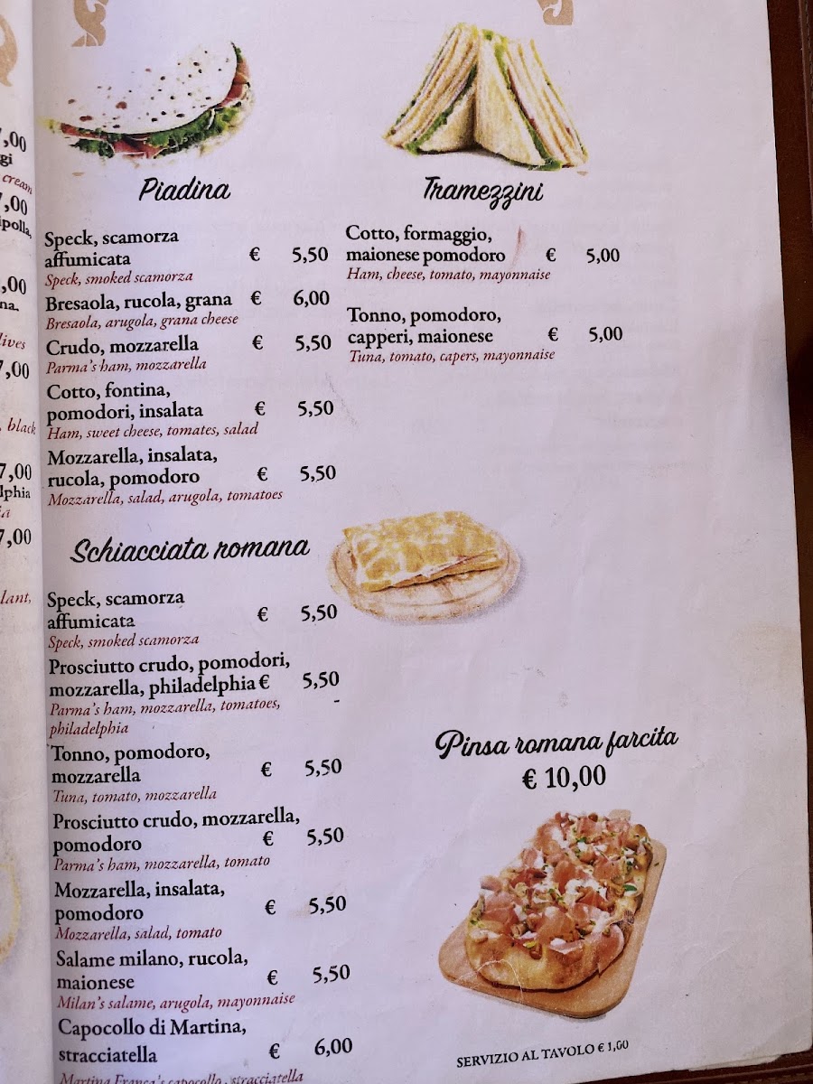 Barucchelli menu board