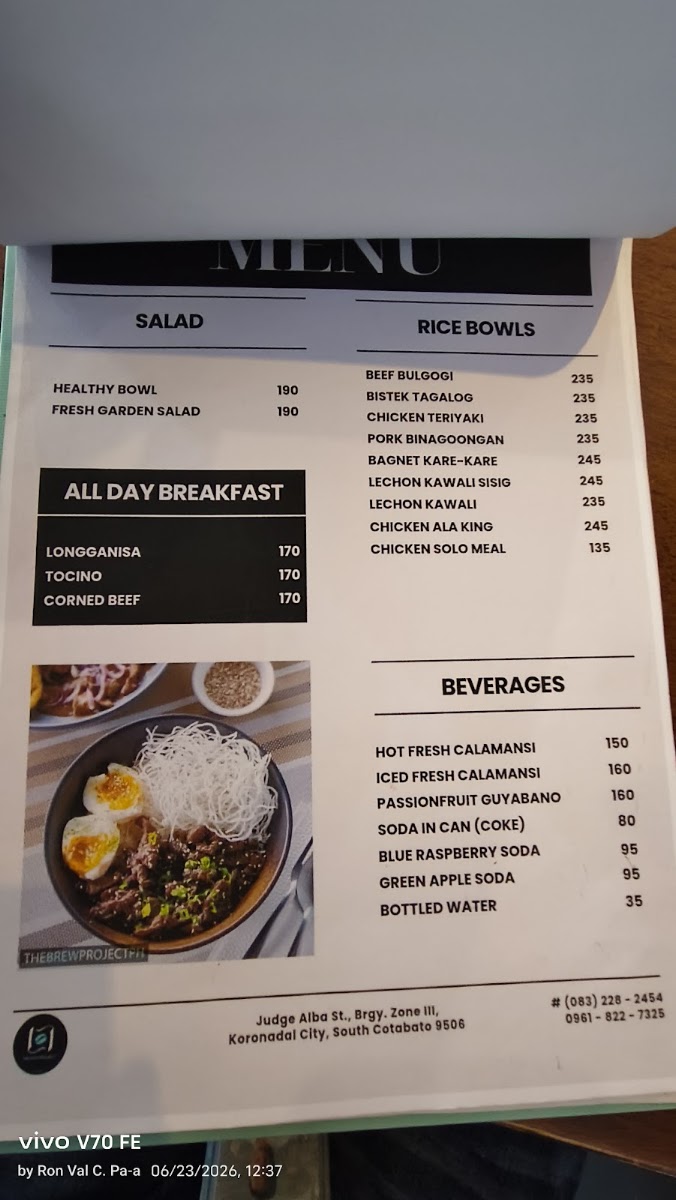 The Brew Project PH menu board