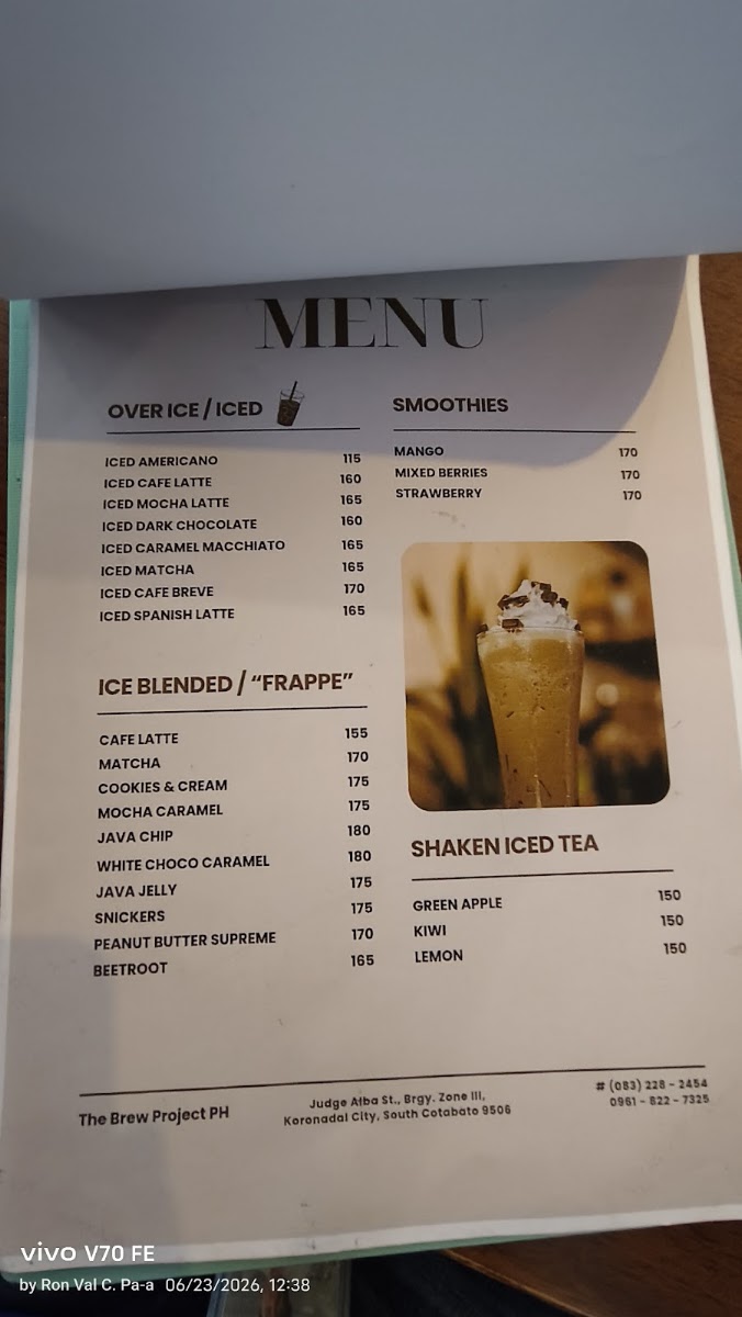 The Brew Project PH menu board