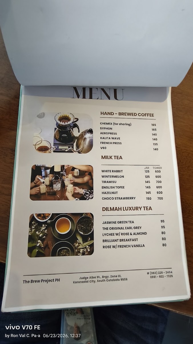 The Brew Project PH menu board