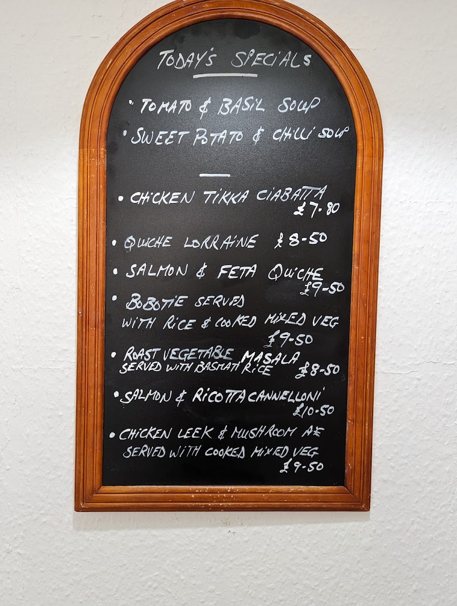 Cafe Dawn-Marie menu board