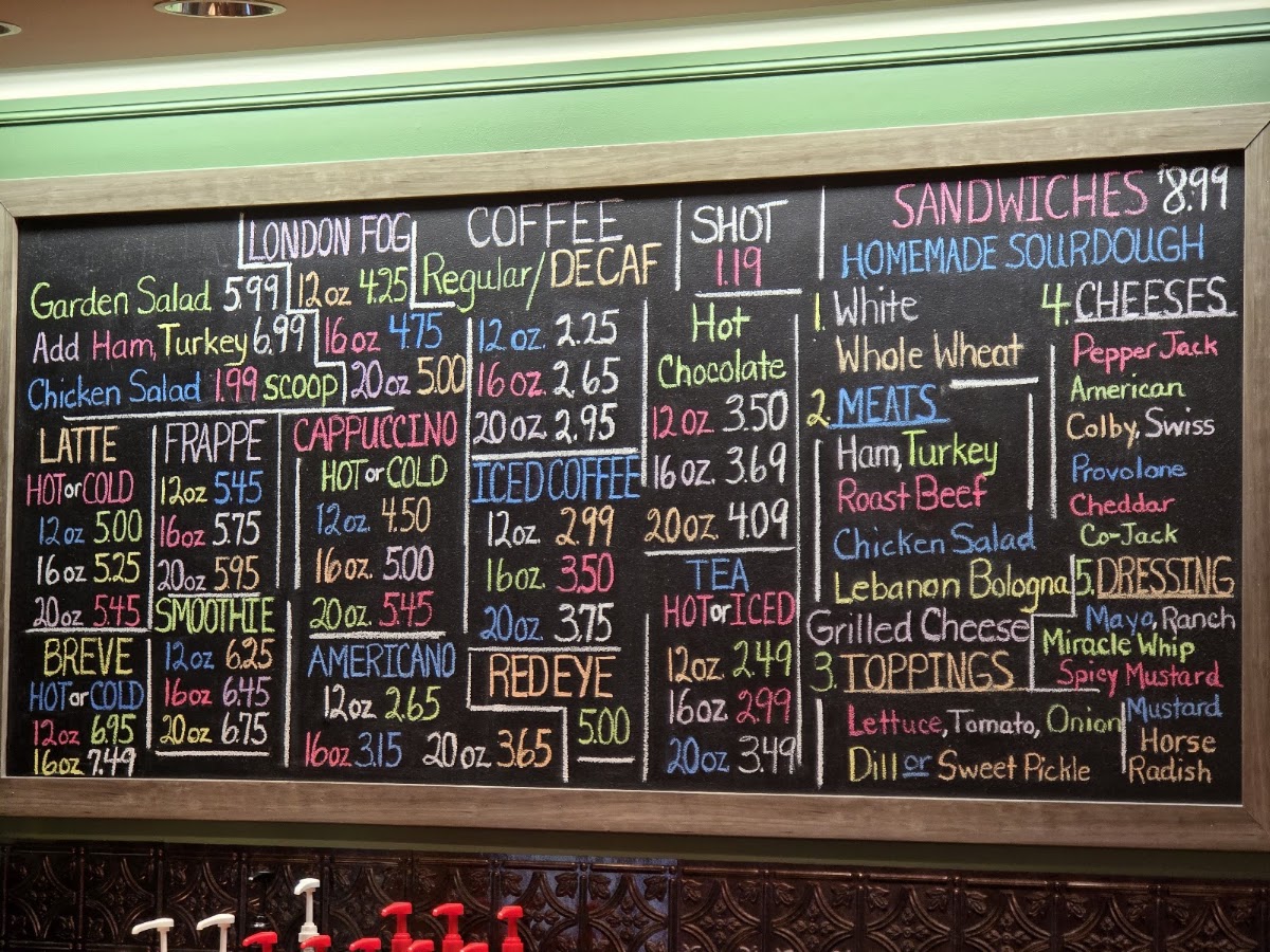 The Maple Cafe menu board