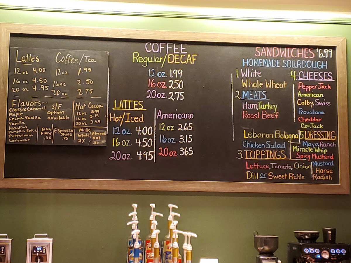The Maple Cafe menu board