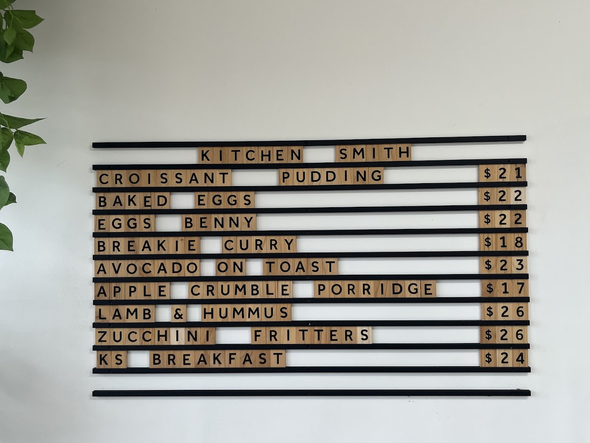 Kitchensmith menu board