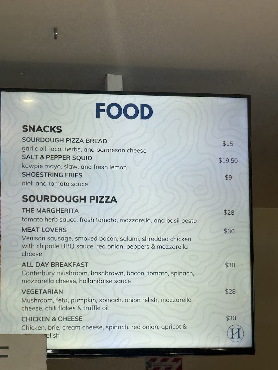 Sir Edmund Hillary Cafe & Bar menu board
