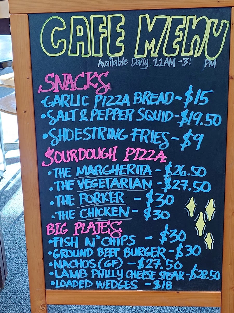 Sir Edmund Hillary Cafe & Bar menu board