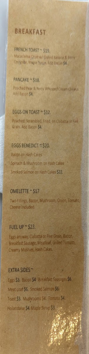 Domain Eatery menu board