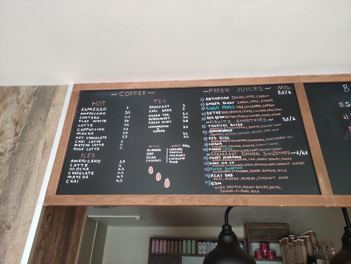 Rindo menu board