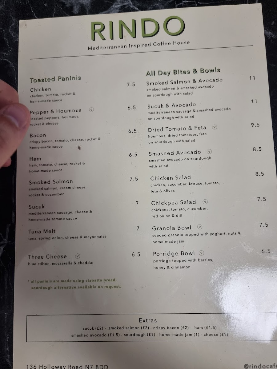 Rindo menu board