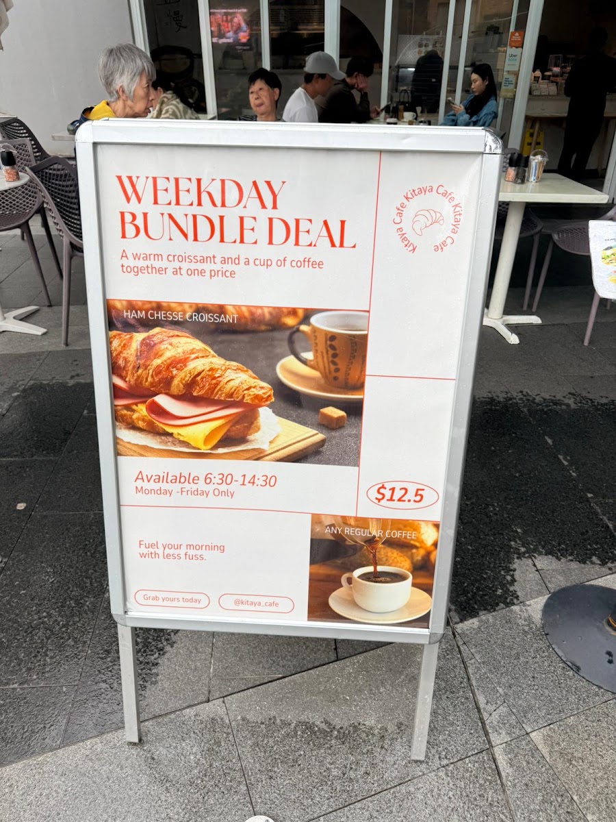 Kitaya Cafe Chatswood menu board