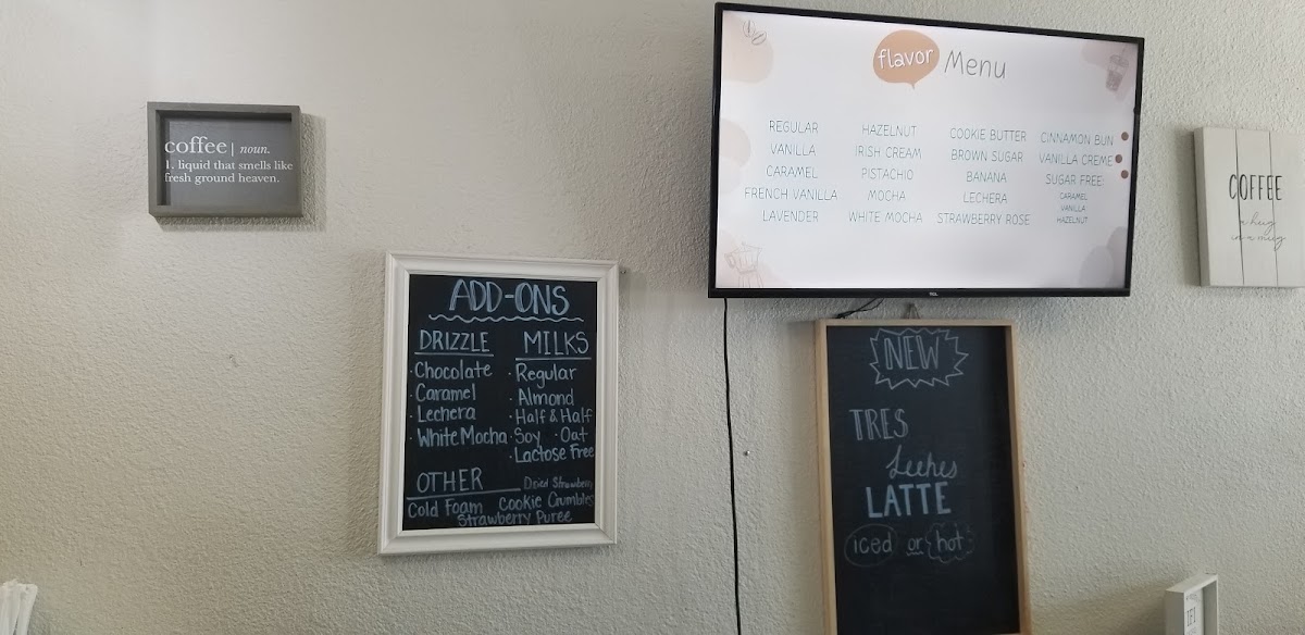 Azul Cafe San Luis menu board