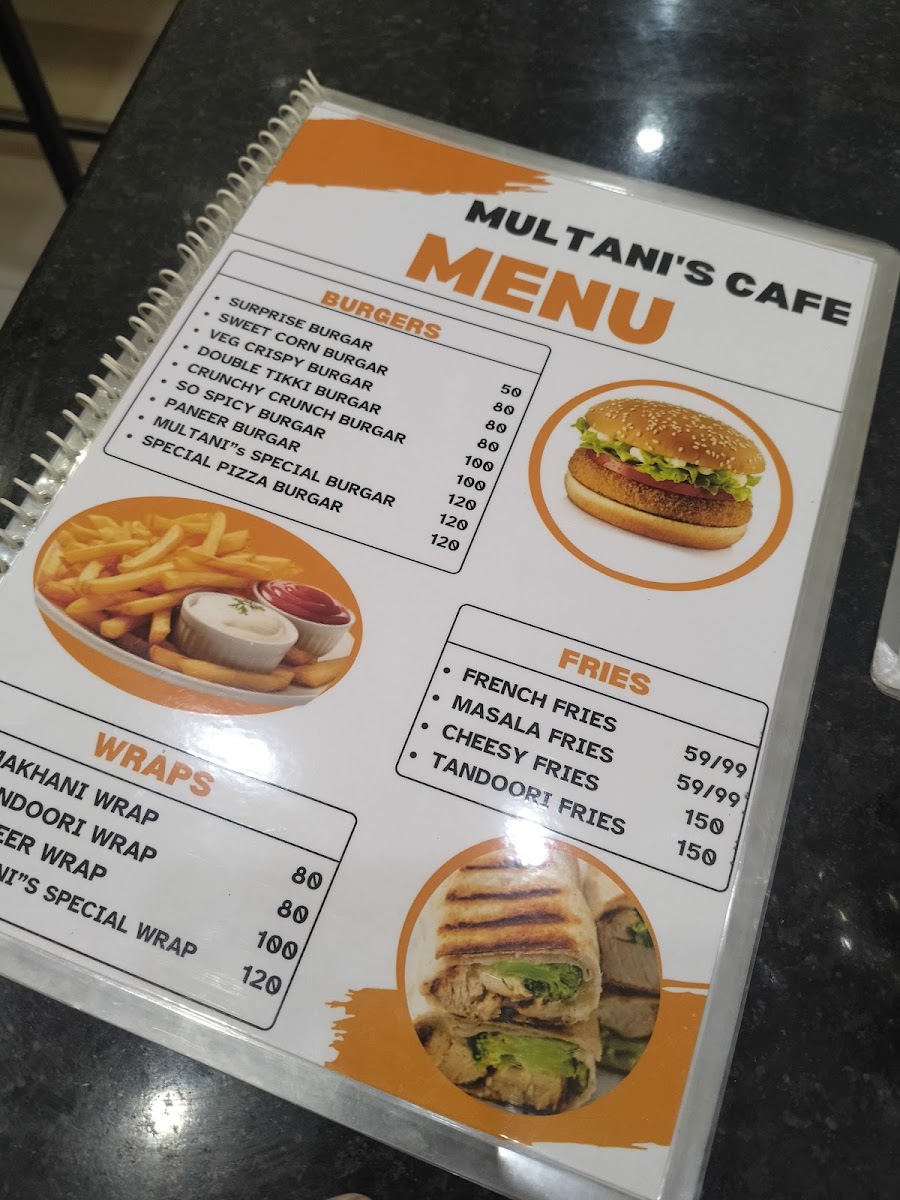 Multanis cafe menu board