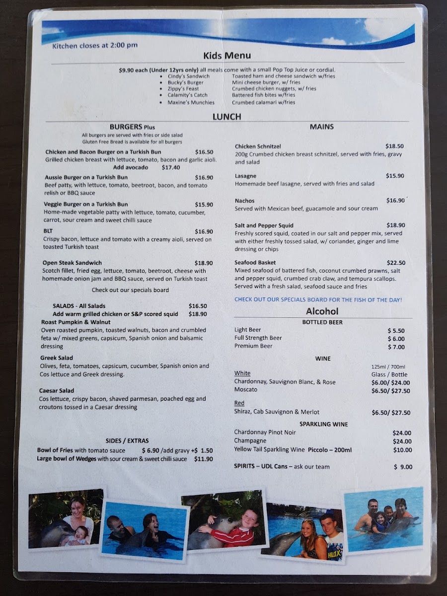 Creekside Cafe menu board