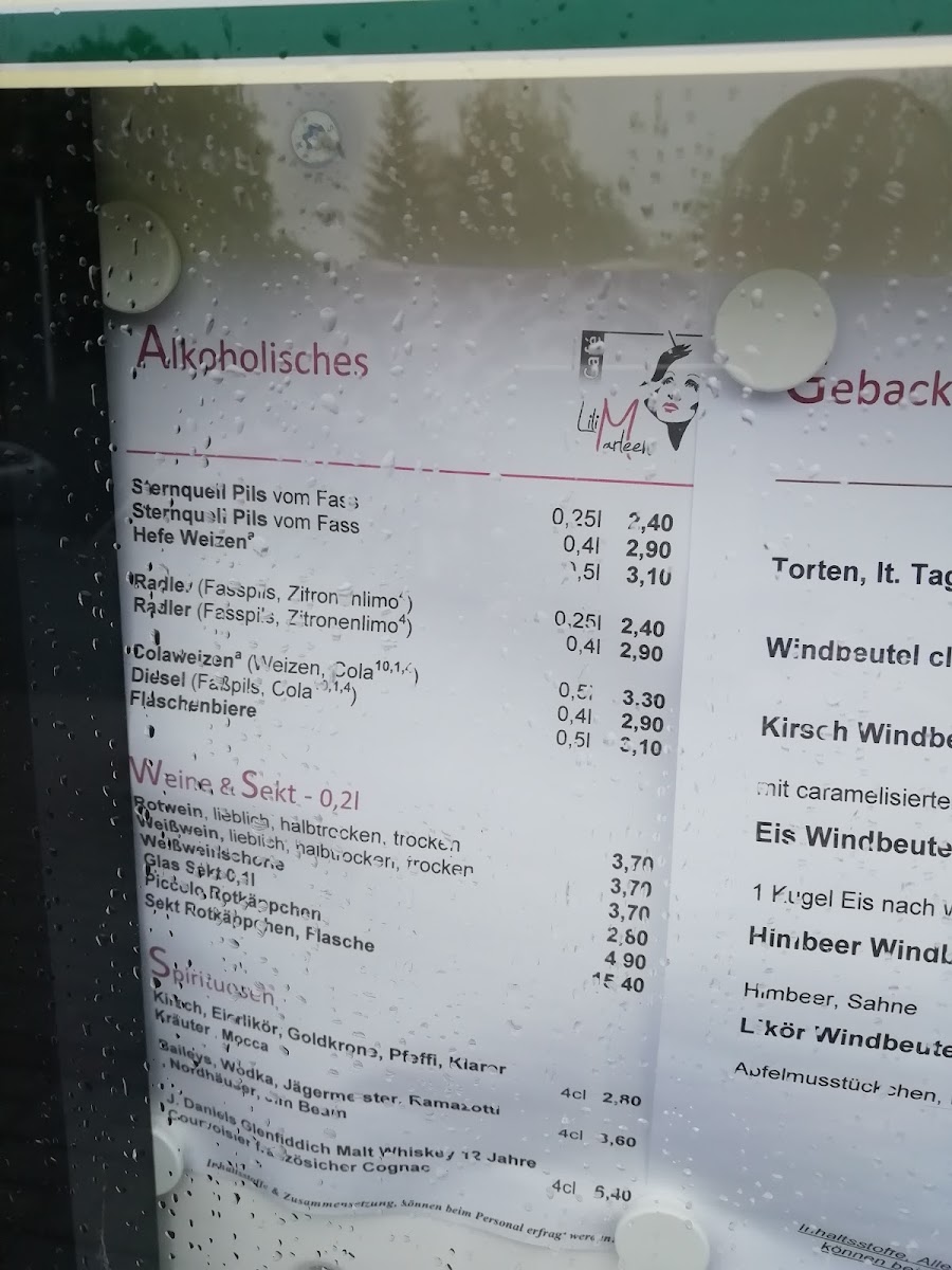 Café Lili Marleen Plauen menu board