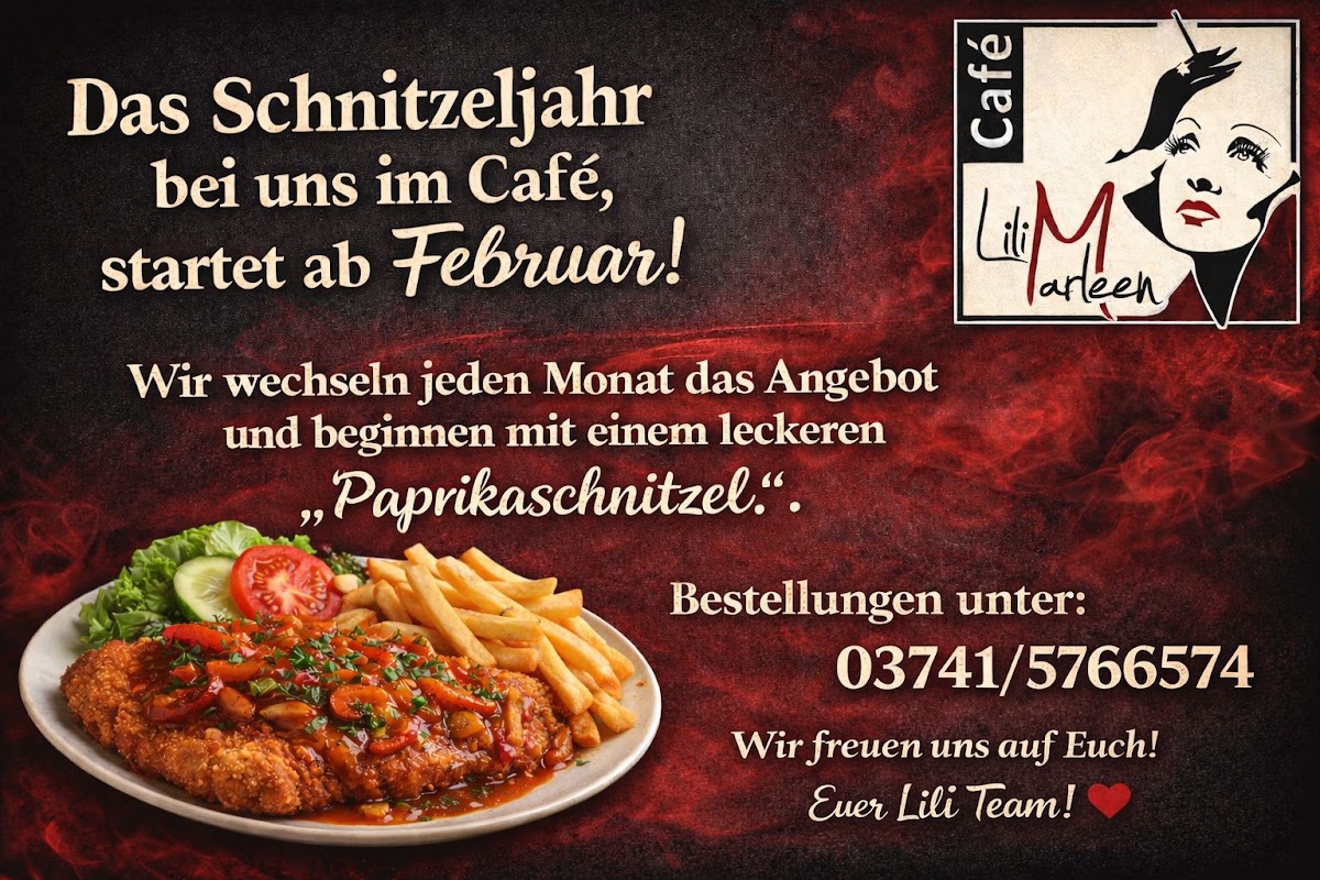 Café Lili Marleen Plauen menu board