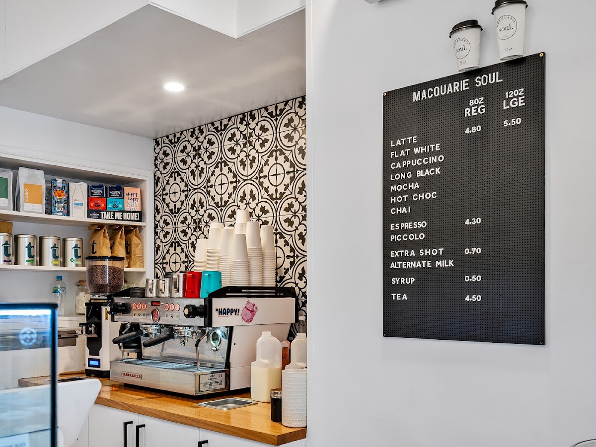 Macquarie Soul menu board
