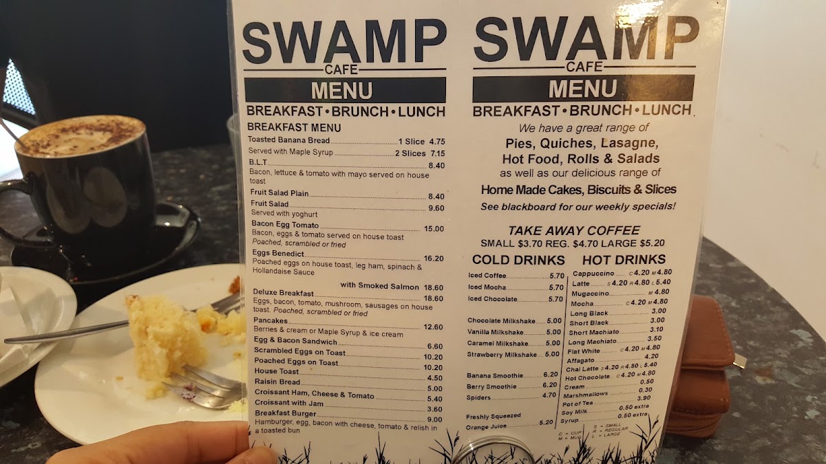 Swamp Cafe menu board
