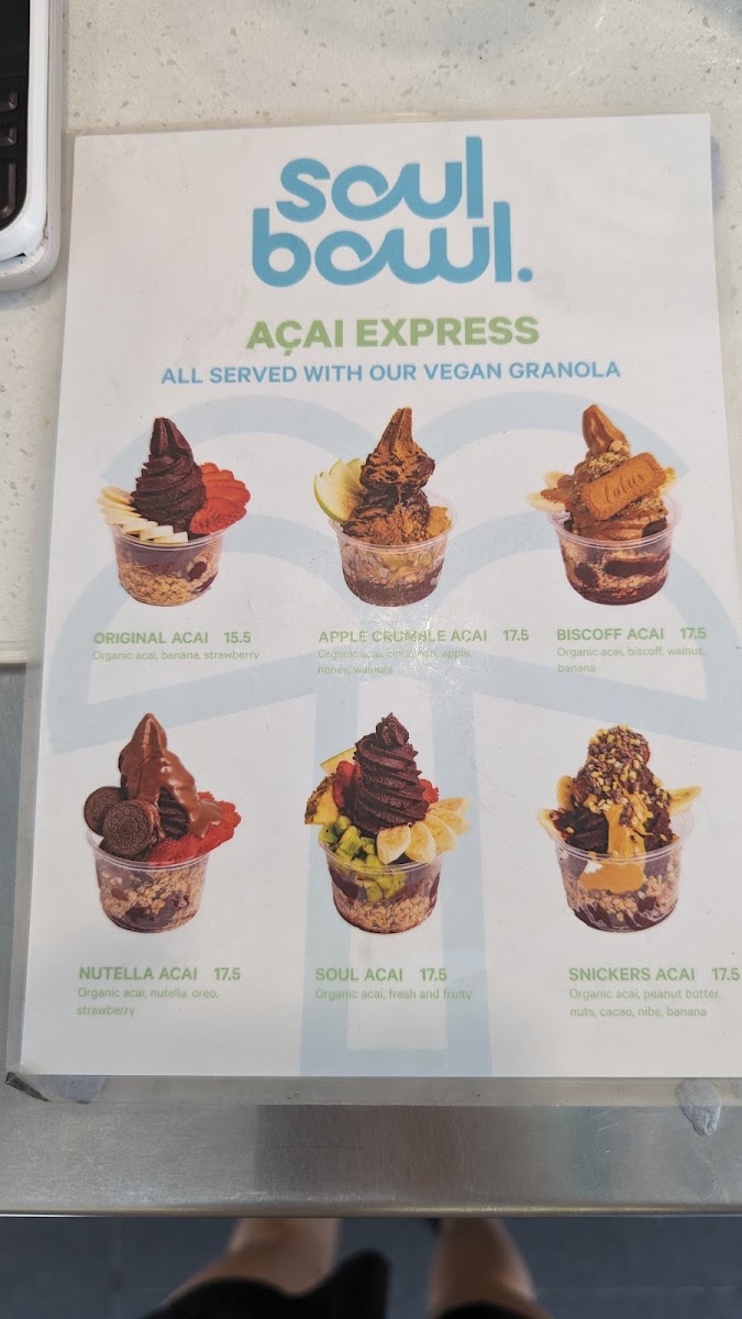 Sol Bowl Baulkham Hills menu board