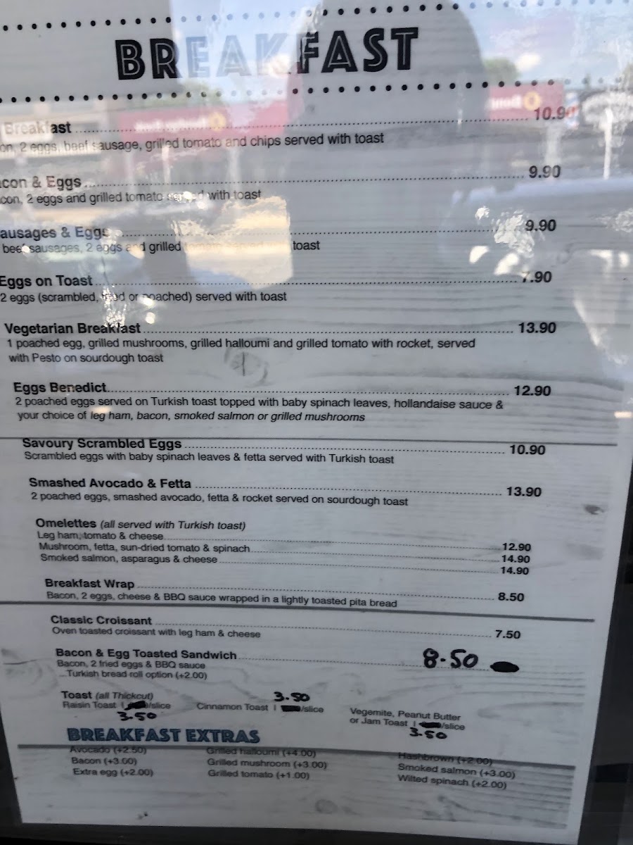 Mediterranean Flames Cafe menu board