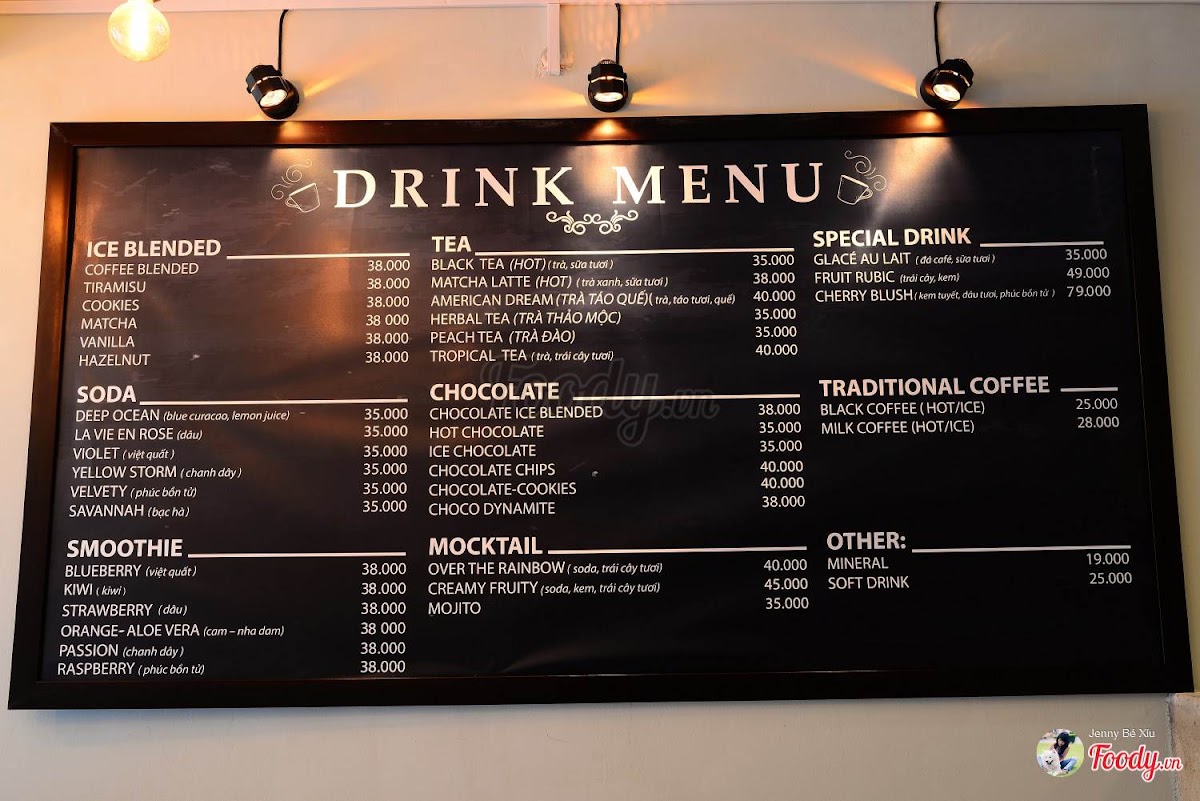 The Plant Coffee menu board