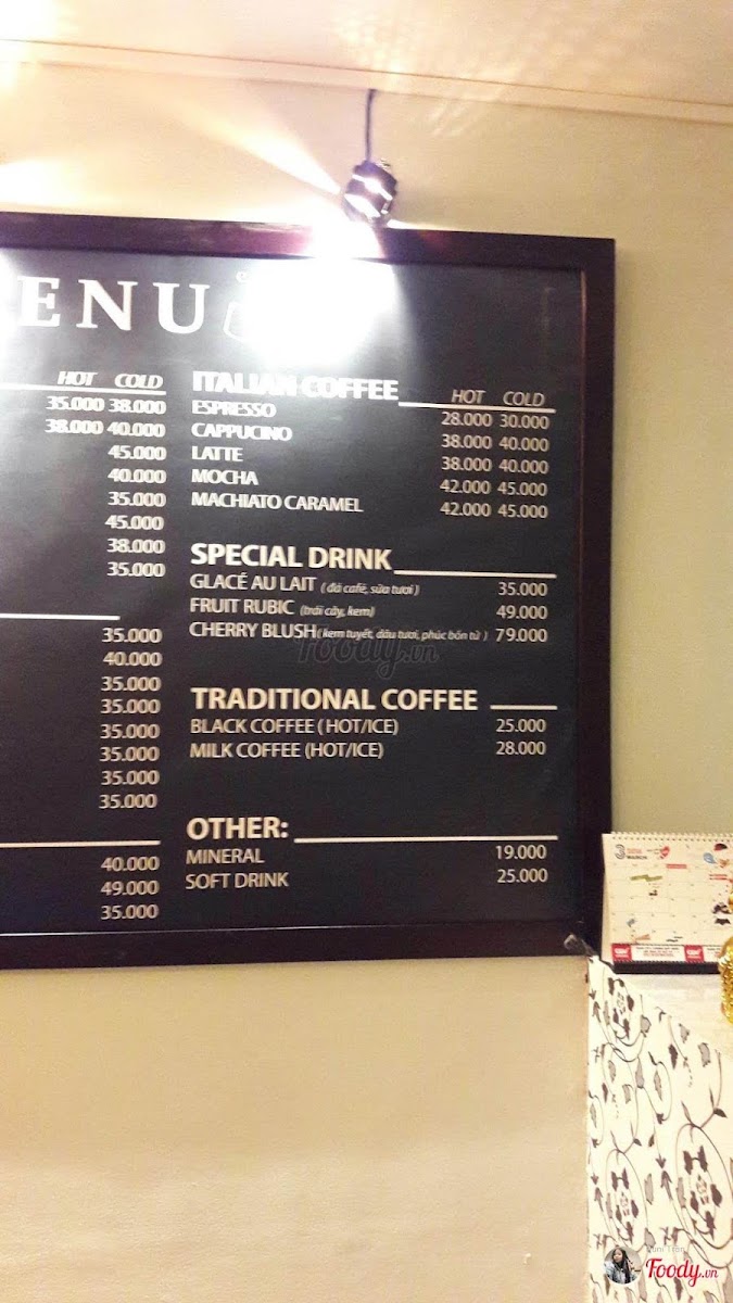 The Plant Coffee menu board