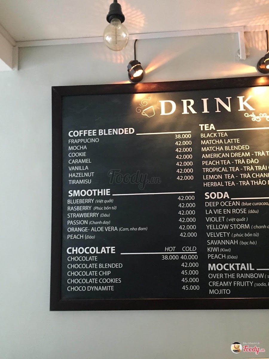 The Plant Coffee menu board