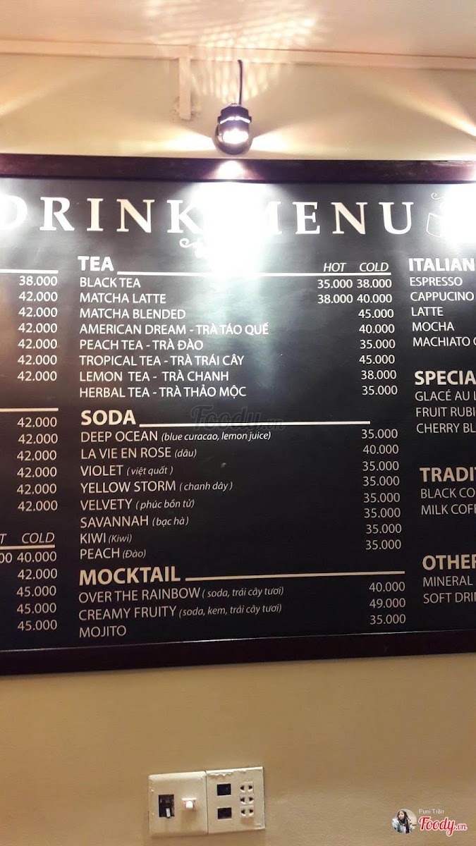 The Plant Coffee menu board