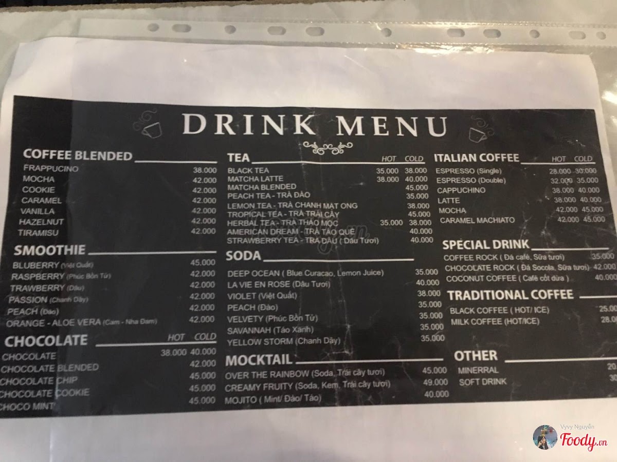 The Plant Coffee menu board