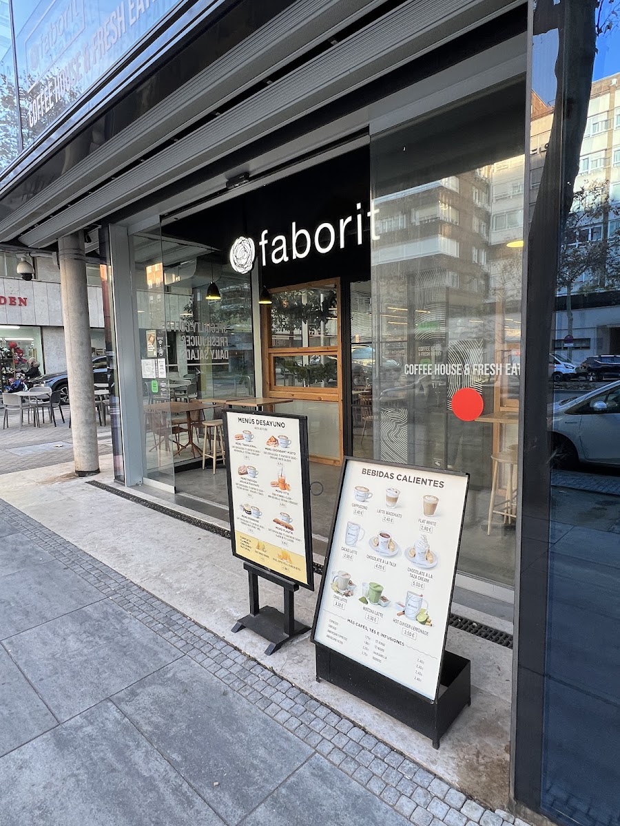 Faborit Príncipe de Vergara menu board