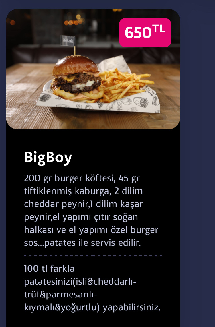 Sokak Eat & Drink (KAŞÜSTÜ) menu board