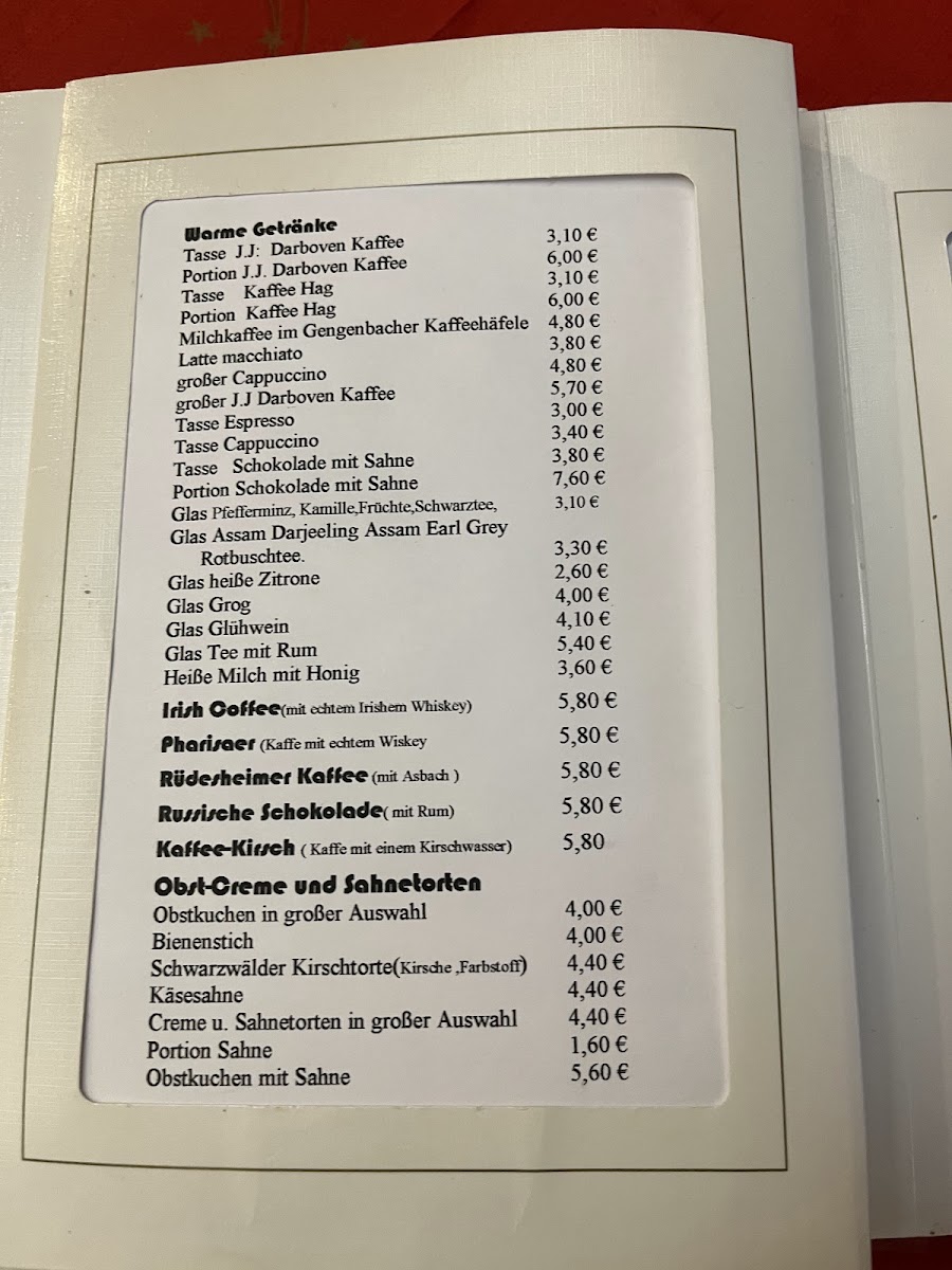 Café Birnbräuer menu board