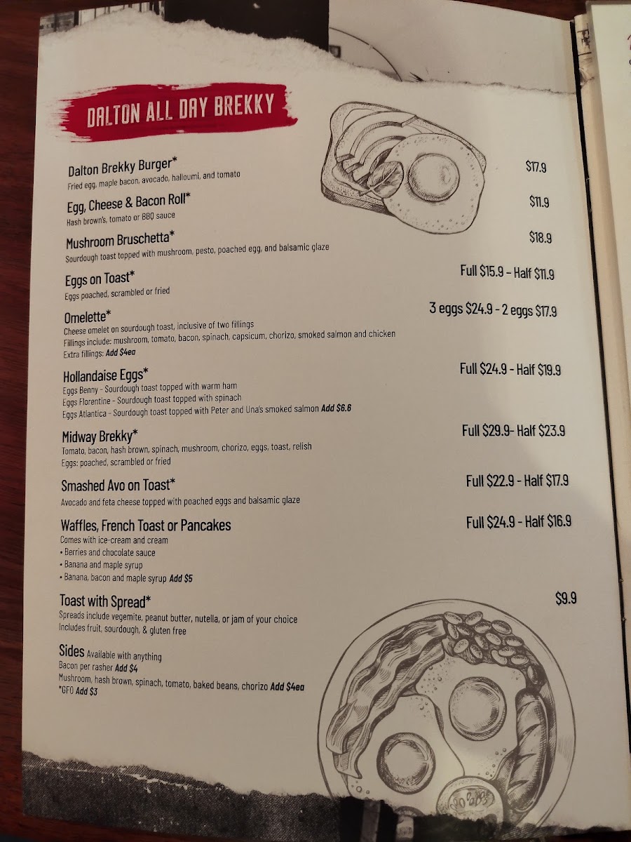 Dalton Cafe menu board