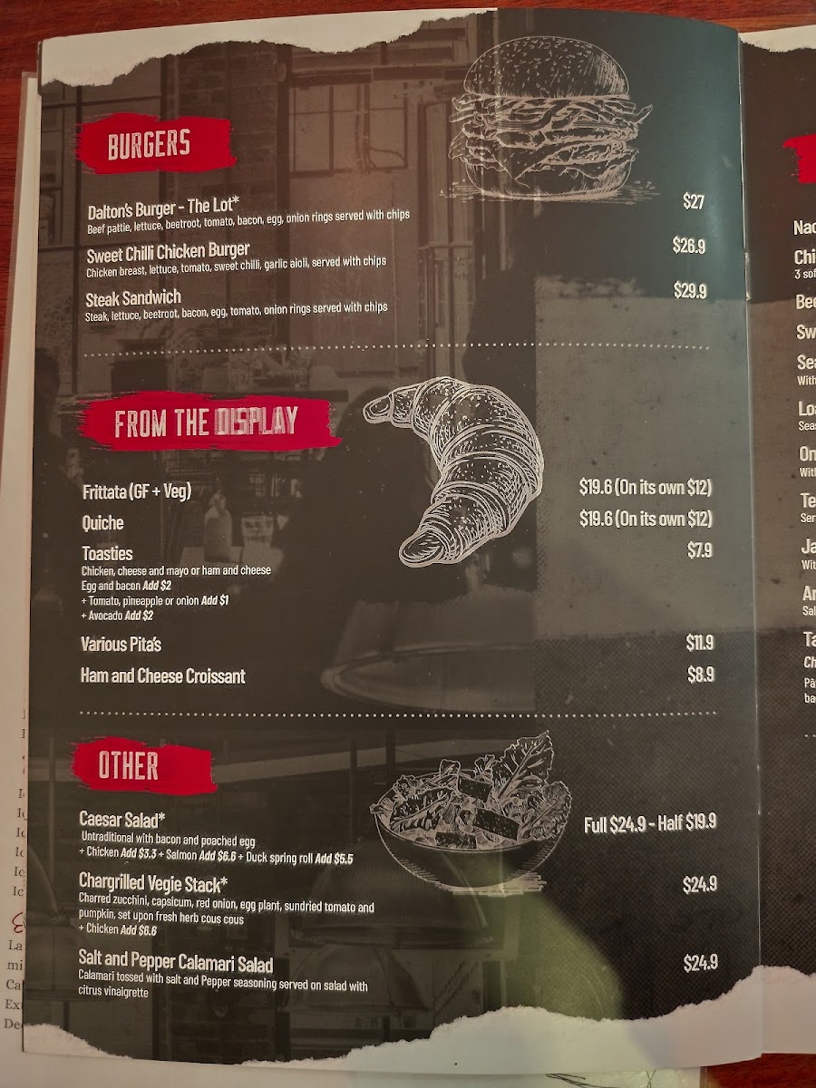 Dalton Cafe menu board