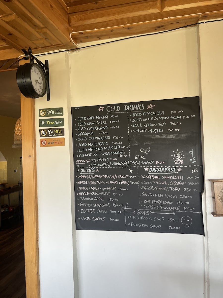 Cafe 129 menu board