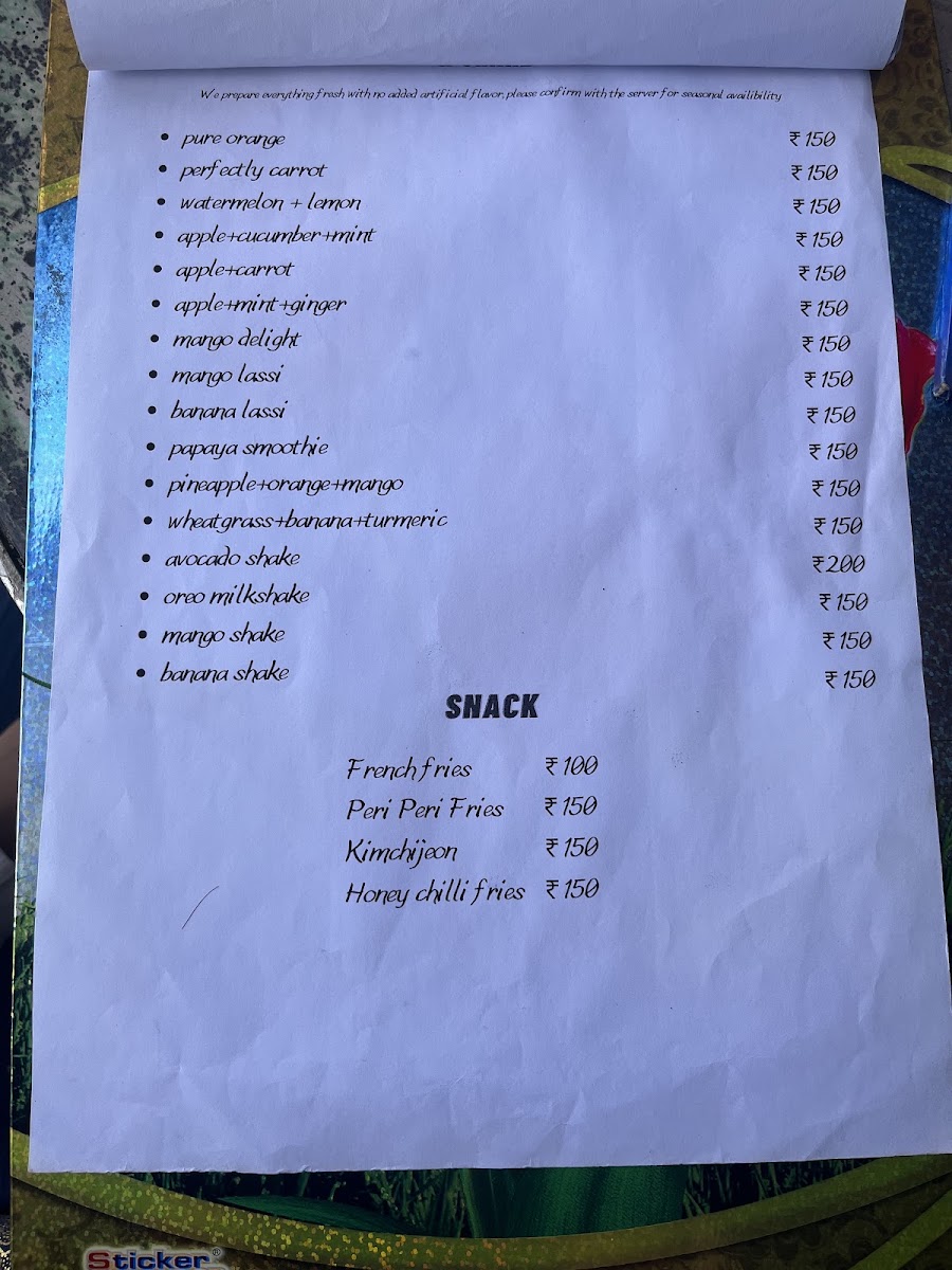 Cafe 129 menu board