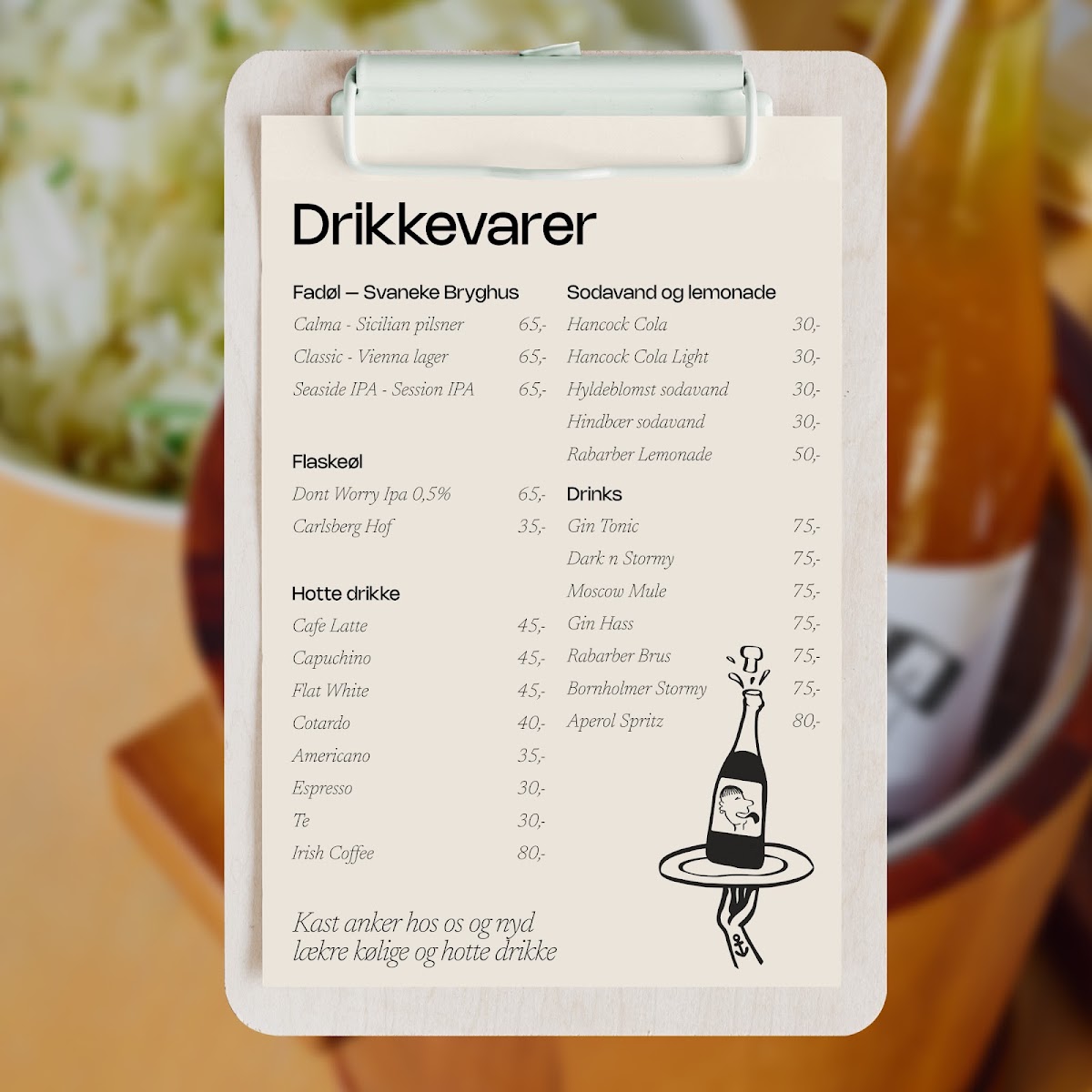 H8 Wine & Juice Bar menu board