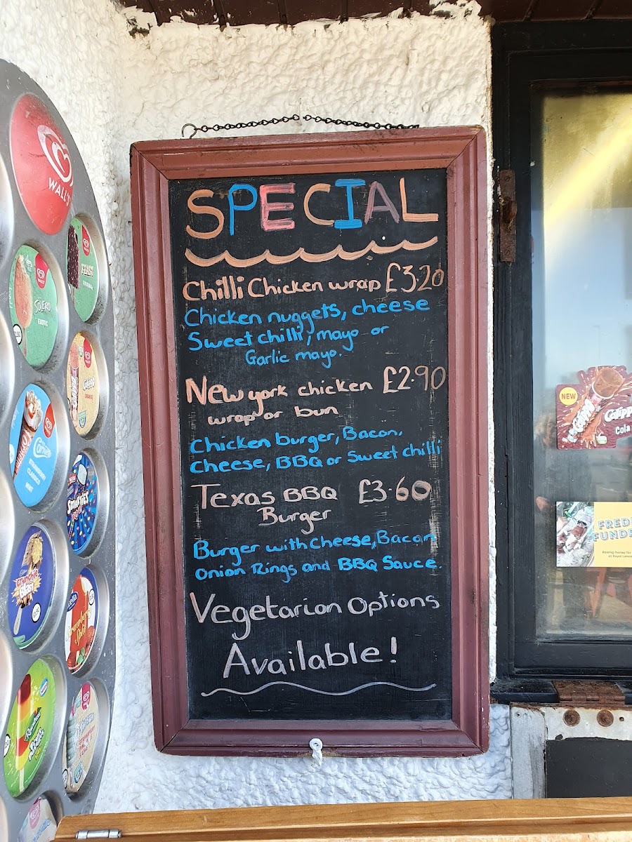Bayview Café menu board