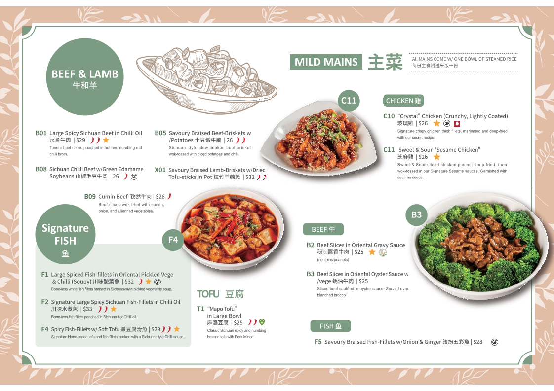 Ancestral at UC Canty Cafe & Restaurant menu board