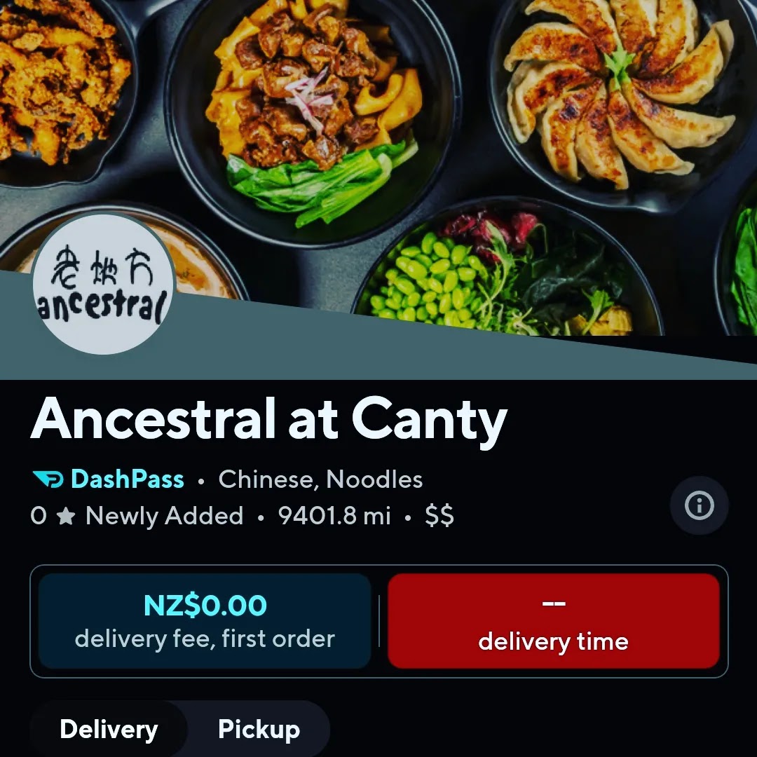Ancestral at UC Canty Cafe & Restaurant menu board