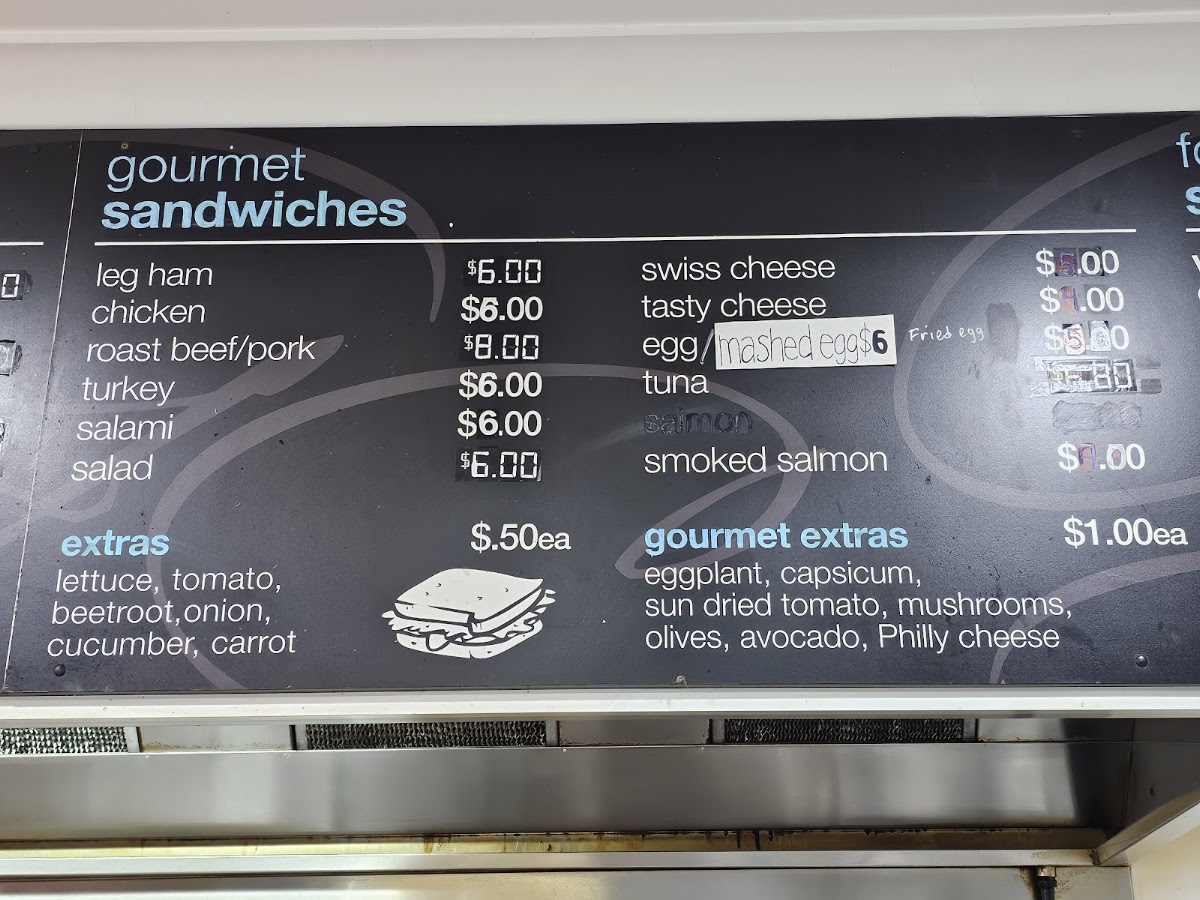 Gourmet Cafe On Macquarie Liverpool menu board